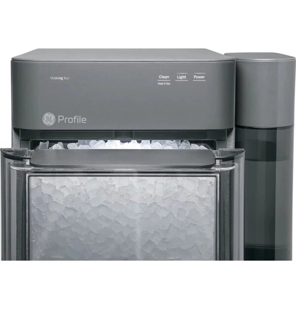 Countertop Nugget Ice Maker | Ice Machine with WiFi Connectivity | Smart Home Kitchen Essentials | Black Stainless