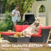 Devoko 5 Pieces Patio Furniture Sets All Weather Outdoor Sectional Patio Sofa Manual Weaving Wicker Rattan Patio Seating Sofas with Cushion and...