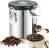 1.8 litre sealed coffee container, portable vacuum coffee storage container, stainless steel spoon with one-way exhaust valve, date tracker and...