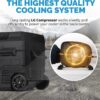48 Qt. Portable 12v Electric Cooler with LG Compressor, Fridge and Freezer, Rugged Wheels, and Solar Power Input, Perfect Plug-In Cooler for...
