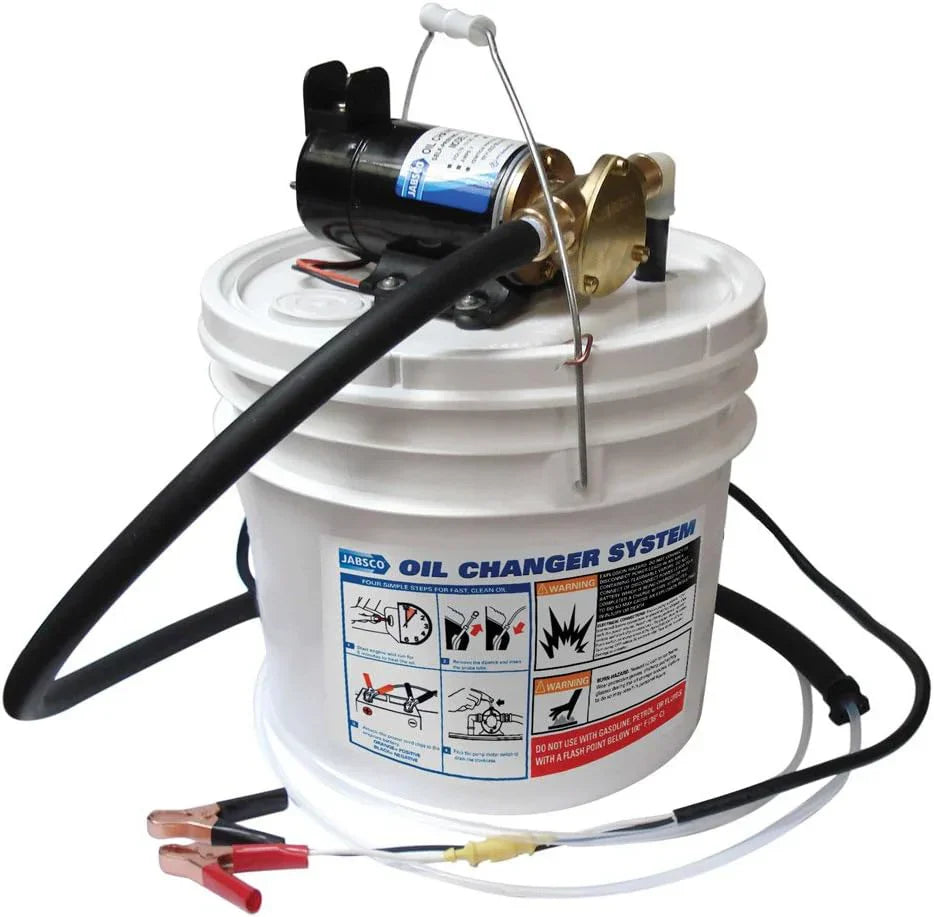 46b25700b7d8465851b9b0fb7aac669c502540761f6888e0f16d00b53079eda7 Marine Quick Oil Changer, Flexible Impeller Pump, Reversing Switch 3.5 Gallon, 12-Volt, Non CE, White
