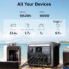 Anker SOLIX C1000 Portable Power Station with 200W Solar Panel, 1800W Solar Generator, 1056wh LFP (LiFePO4) Battery, 6 AC Outlets, Up to 2400W for...