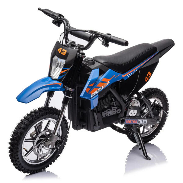 36V Kids Electric Dirt Bike, 36V, 350W, 15.5MPH, LED, 175lbs Max Blue