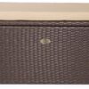 Barton Outdoor Storage Bench Rattan Style Deck Box Wicker Patio Furniture Water Resistance w/Seat Cushion, 60-Gallon, Brown
