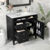 36" Bathroom Vanity with Single Sink Combo, Modern Undermount Bathroom Sink Cabinet with 2 Drawers and a Tip-Out Drawer, Freestanding Bathroom...