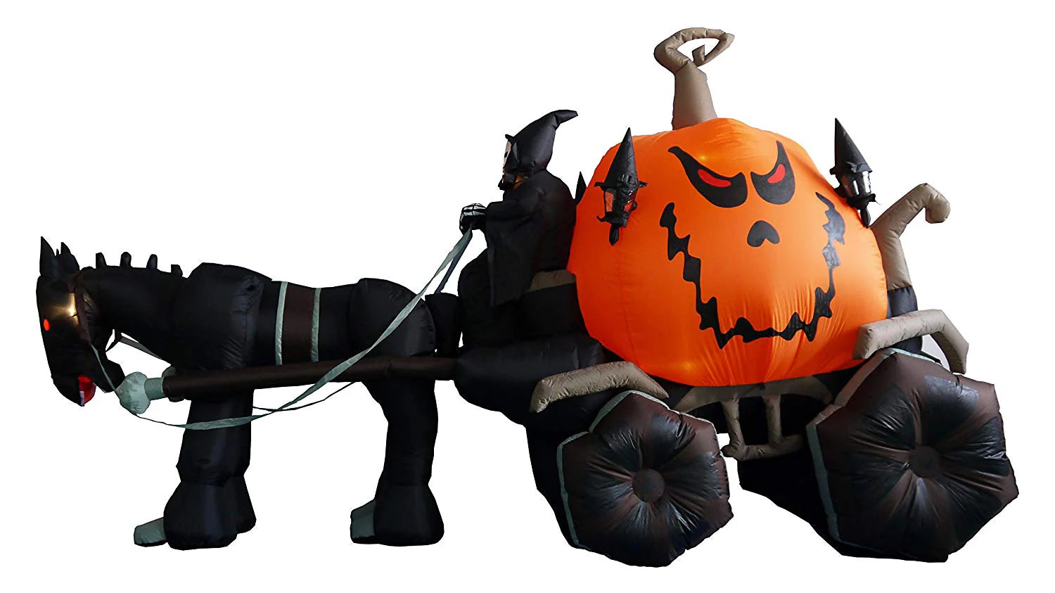 4a10523aa77454e17fe188e17c9f8a1c0e41d39d922f7fb072c9ae4550e4873f 11.5 Foot Long Inflatable Grim Reaper Driving Pumpkin Carriage