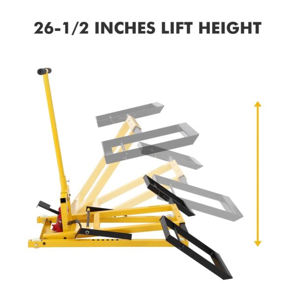 Lawn Mower Lift with Hydraulic Jack, 26 Inches Lawn Mower Lift, Welded Solid Steel Construction, Weight Capacity 500 LBS, for Riding Lawn Mowers...
