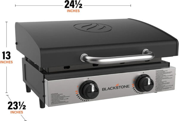 Blackstone 1666 22 Tabletop Griddle with Stainless Steel Faceplate, Powder Coated Steel, Black