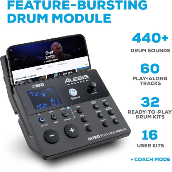 Nitro Max Electric Drum Set with Mesh Pads & Bluetooth
