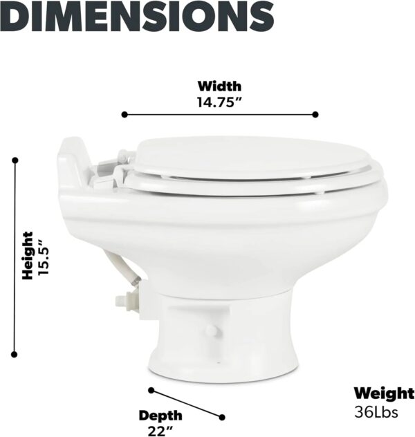 320 Series Standard Height RV Toilet - White
