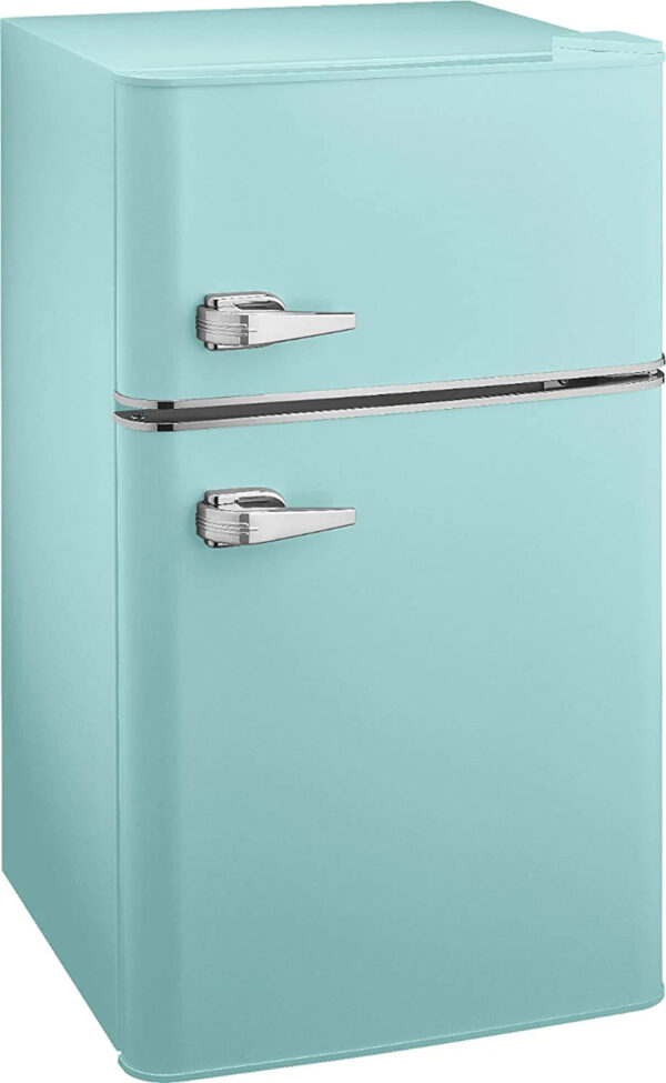 3.1 Cu. ft. Retro Mini Fridge with Top Freezer Cool Mint