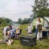 48 Qt. Portable 12v Electric Cooler with LG Compressor, Fridge and Freezer, Rugged Wheels, and Solar Power Input, Perfect Plug-In Cooler for...