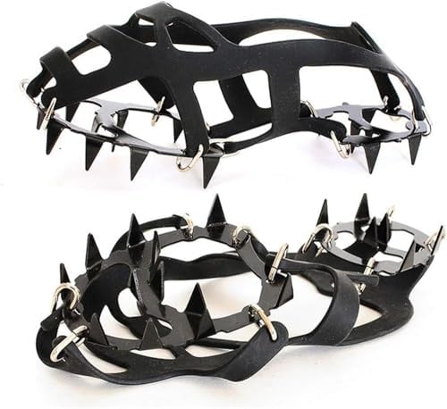 18 Teeth Anti-Slip Ice Snow Grips - Traction Cleats for Shoes & Boots, Durable Ice Grips for Winter Safety, Perfect for Hiking, Walking, and...