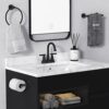Bathroom Faucets for Sink 3 Hole, Hurran 4 inch Matte Black Bathroom Sink Faucet with Pop-up Drain