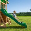 Backyard Discovery Mount Mckinley Cedar Wood Swing Set with Wave Slide, Play Deck, Double Rock Wall, Rope Ladder, Web Swing, Belt Swings, Toy...