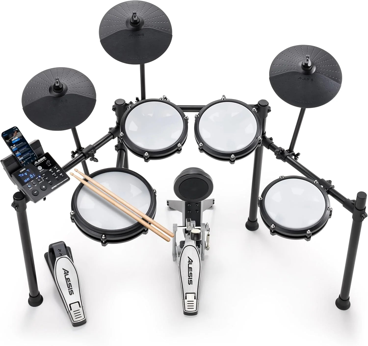 4ef2596a7a603ed50d8ea3fed63c3feae5469cf50a10bf4ab8c7c6545bbc26bc Nitro Max Electric Drum Set with Mesh Pads & Bluetooth