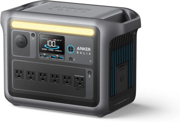 Anker SOLIX C1000 Portable Power Station with 200W Solar Panel, 1800W Solar Generator, 1056wh LFP (LiFePO4) Battery, 6 AC Outlets, Up to 2400W for...