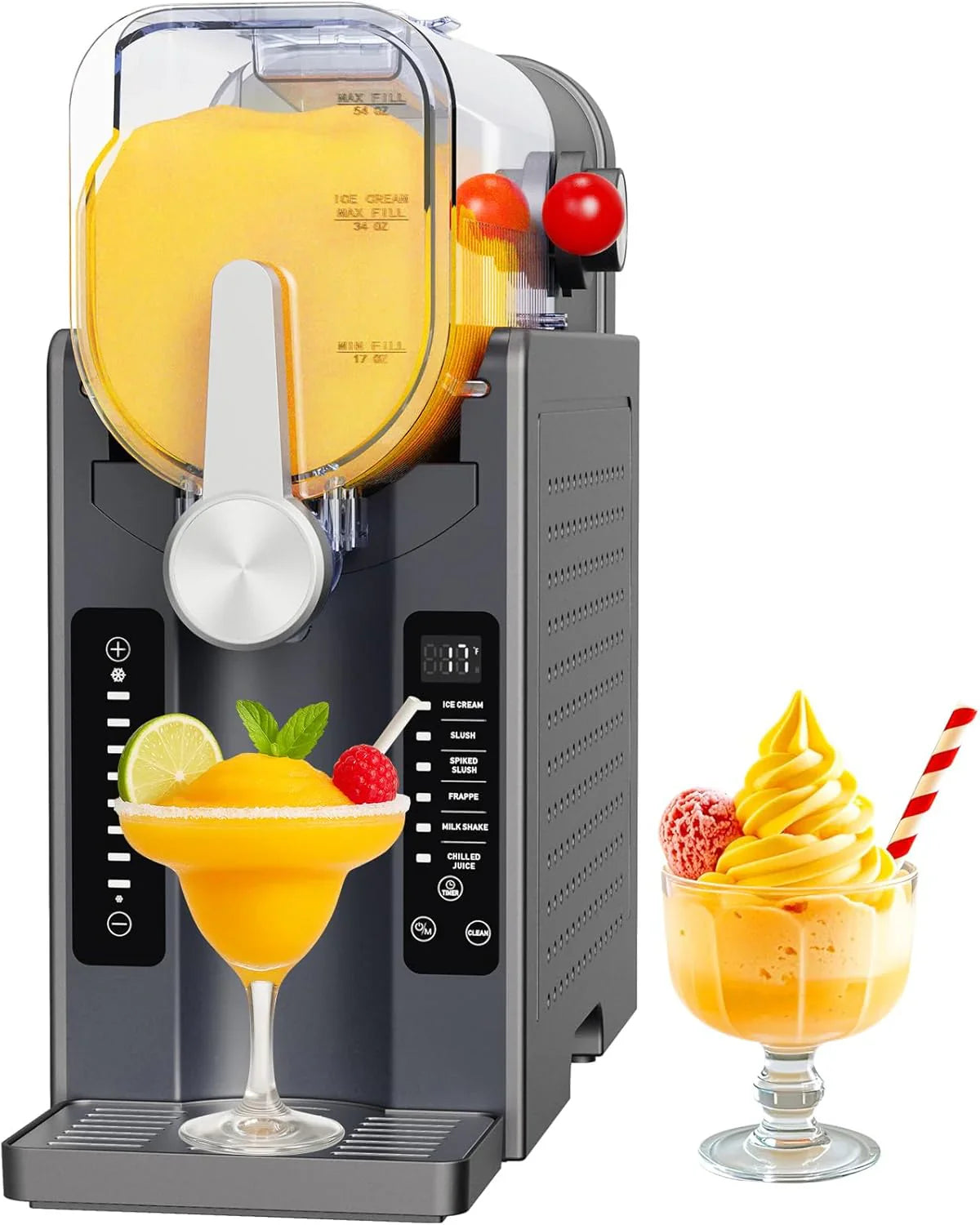 501052dcf8d38c11f4a57ac1b19fceca0a8b06c0c5207c84ac178b842c7a07ef Slushie Machine: No Ice Needed All-in-One Slushy Maker for Home, Real-Time Temp Display, Auto-Clean, 6 Preset | Frozen Margaritas, Cocktails,...