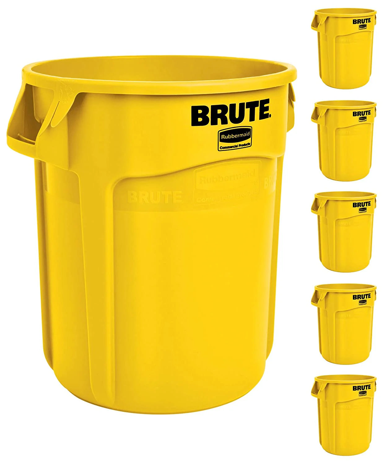 505a91d1241c3c88d04fd4467218d948d9e22c182559e59a51b025be608f2dc0 Yellow Heavy-Duty Trash/Garbage Can, (Pack of 6)