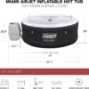 Coleman SaluSpa Miami AirJet 2 to 4 Person Round Inflatable Hot Tub Portable Outdoor Spa with 120 Soothing AirJets and Insulated Cover, Black