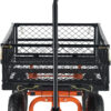Garden Dump Cart, Heavy Duty Garden Wagon Yard Dump Wagon with Removable Sides, Convert to Flatbed, Utility Liner, 10in All Terrain Wheels
