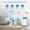 Portable Air Conditioner Cools Up to 700 Sq.Ft, 3-IN-1 Energy Efficient Portable AC Unit with Remote Control & Installation Kits for Large Room,...