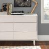 6-Drawer Caramel Mid Century Modern Wood Dresser