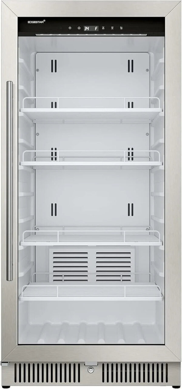 EdgeStar VBM101 22" Wide 10.1 Cu. Ft. Commercial Beverage Merchandiser Stainless Steel, Temp Alarm, Reversible Door