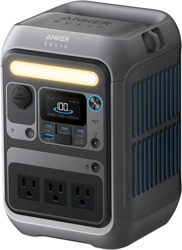 Anker Solar Generator SOLIX C300 with 60W Solar Panel, 288Wh Portable Power Station, 300W (600W Surge), LiFePO4 Battery, 140W Two-Way Fast...