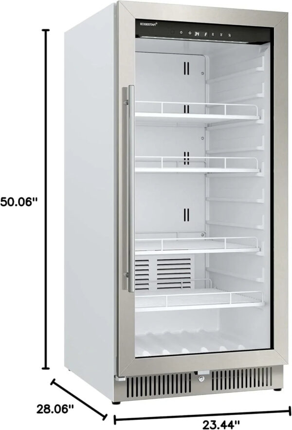 EdgeStar VBM101 22" Wide 10.1 Cu. Ft. Commercial Beverage Merchandiser Stainless Steel, Temp Alarm, Reversible Door