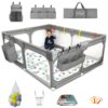 Baby Playpen with Mat 75"*59", Extra Large Playpen for Babies and Toddlers with Storage Bag, BPA-Free, Non-Toxic, Safe No Gaps Playards for...