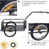 Foldable Bike Cargo Trailer, 80lbs Capacity, 16 Wheels, Black, with Hitch