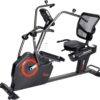 Sunny Health & Fitness Electromagnetic Recumbent Cross Trainer Exercise Elliptical Bike w/Arm Exercisers, Easy Access Seat & Exclusive SunnyFit...