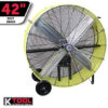 K Tool International 42 Belt Drive Drum Fan; Industrial, Garage, Shop, High Speed 2-Speed, Durable, Cut-Off Protection, Easy Mobility Rubber...