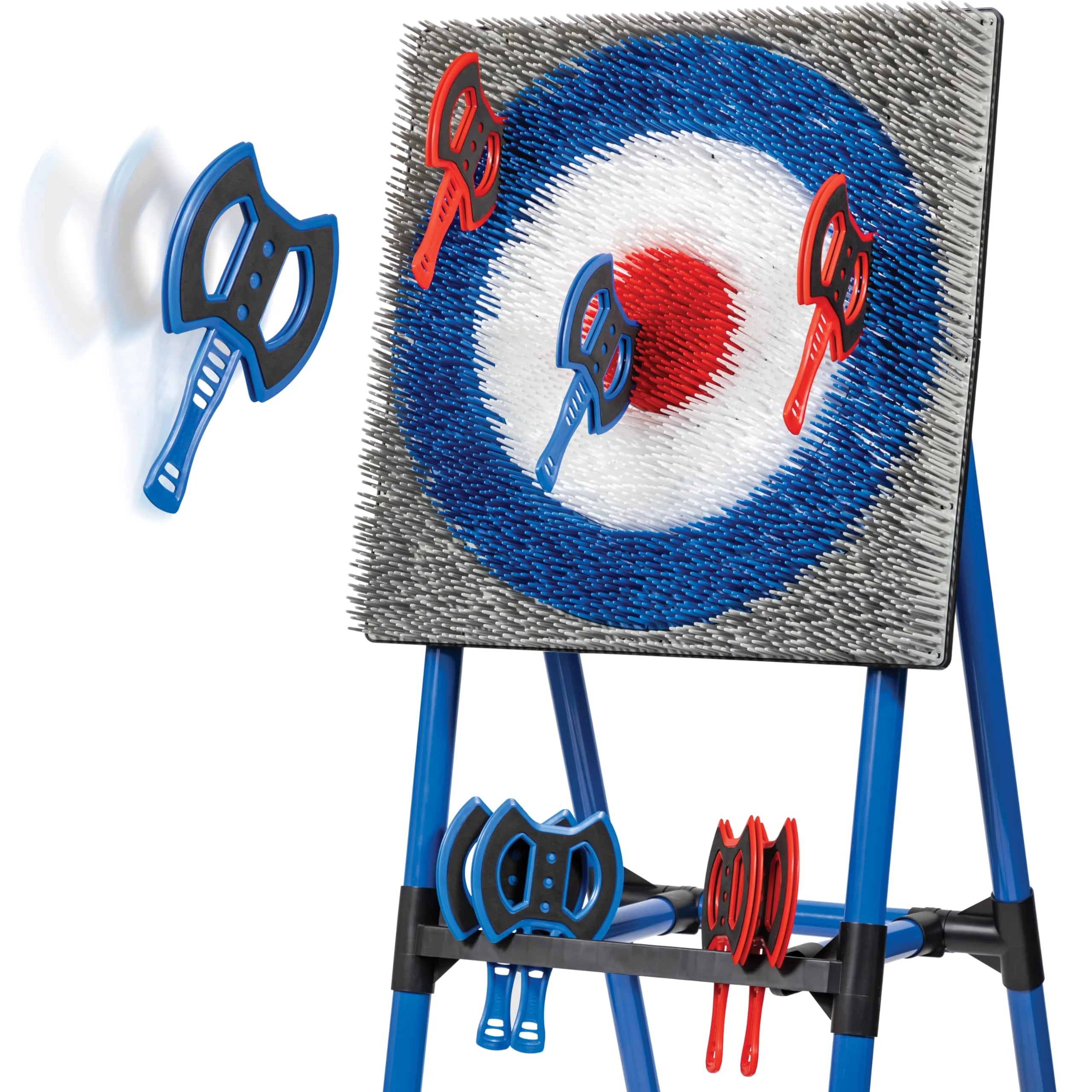 59a9652d9653fb2cfb8c376437c24d0a2ce182d163e4aafe9041a759a5ed34ee-1 EastPoint Deluxe Steel Frame Axe Throw Target Game Set