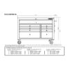 Heavy-Duty 52 in. 9-Drawer Mobile Workbench with Adjustable-Height Solid Wood Top in Matte Blue