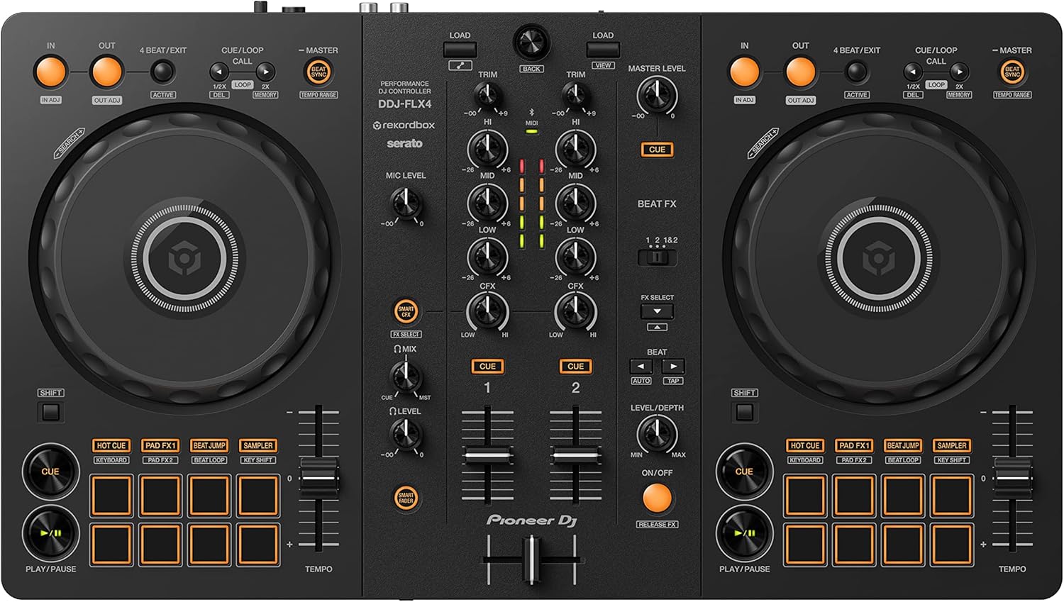 5aa273baf468f122eb68f523b64667eed4ce216938ae06c9a696025aa5b11789 DJ DDJ-FLX4 2-Deck Controller Graphite