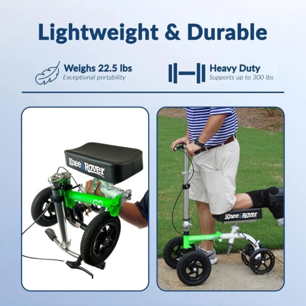 Hybrid - Most Compact All Terrain Knee Scooter for Adults for Foot Surgery Heavy Duty Knee Walker for Broken Ankle Foot Injuries Recovery Leg...