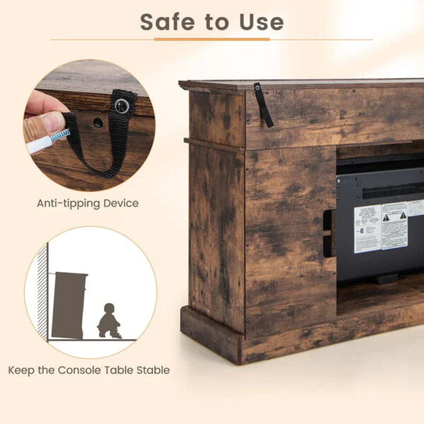 58" TV Console with 23" Fireplace Insert, Fireplace TV Stand for TVs up to 65 Inches, 1400W Electric Fireplace Heater