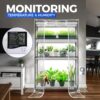 Barrina Mini Greenhouse with LED Grow Light for Indoor Plant, 4-Tier Portable Metal Plant Stand with Wheels, Plant Shelf with Tent, 6Pcs Plant...