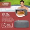 4 to 6 Person Inflatable Hot Tub Square Portable Outdoor Spa with 114 Soothing AirJets and Insulated Cover, Gray-Coleman