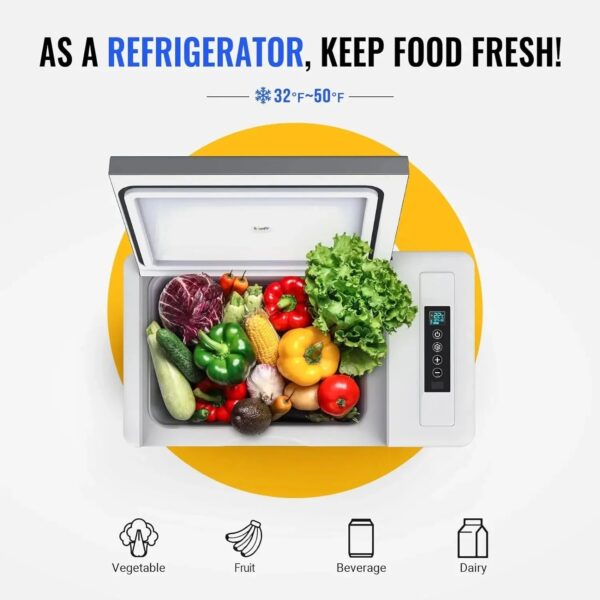 12 Volt Refrigerator 12V Car Fridge 23 Quart Portable Freezer Compressor Cooler 12/24V DC 110~240 Volt AC for Truck Van RV Camper SUV Travel...
