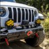 RUGCEL WINCH 12000lb 12V Truck Waterproof Electric Black Steel Rope Electric Winch with Roller Fairlead,Wired Handle,2 Infrared Remote Control,...