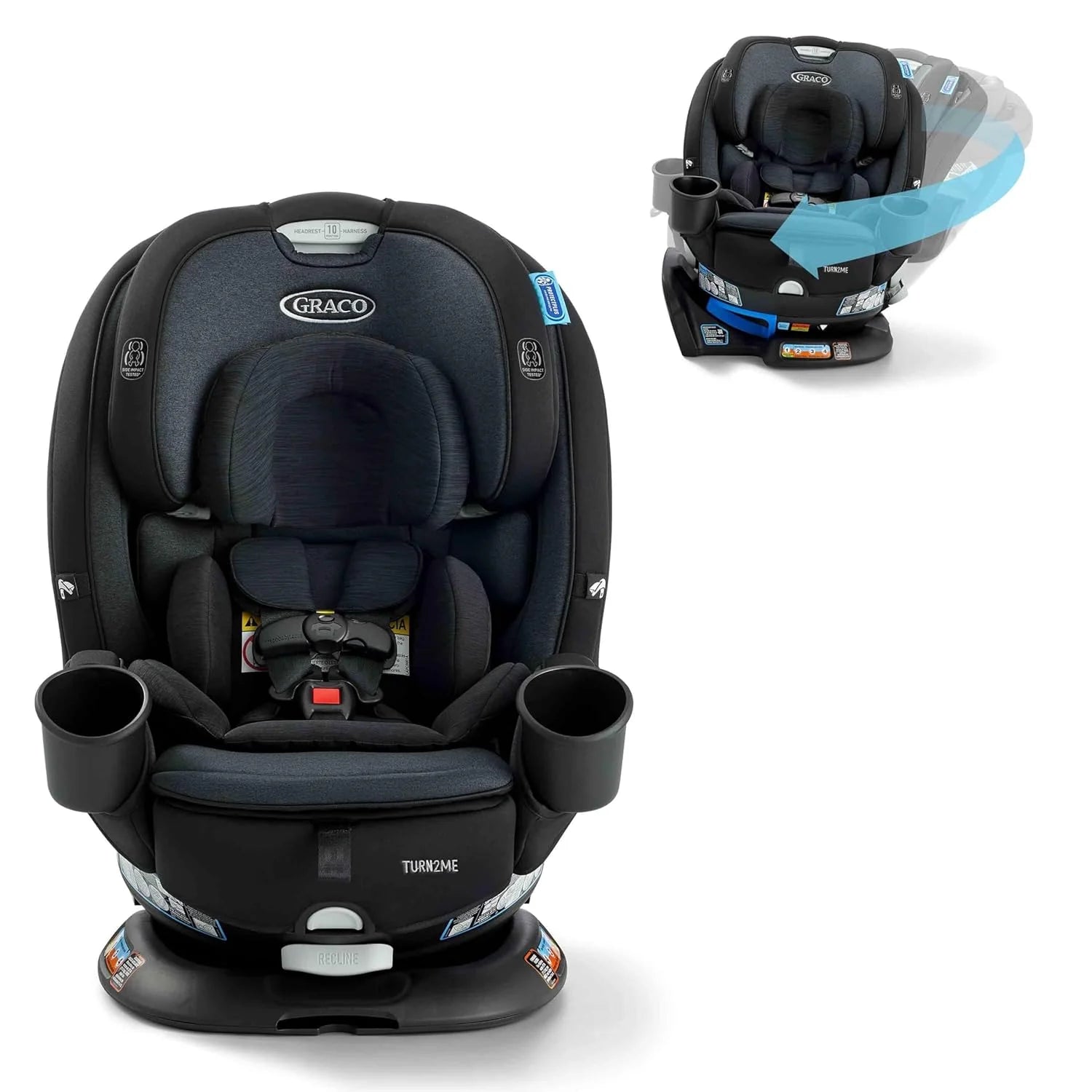 5e952a185062fe2e36e818ce62101f662974cada00e5a997f9cfaec56313ad4d Graco Turn2Me 3-in-1 Rotating Convertible Car Seat, Cambridge