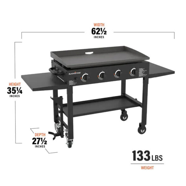 Blackstone 36 Inch Gas Griddle Cooking Station 4 Burner Flat Top Gas Grill Propane Fuelled Restaurant Grade Professional 36 Outdoor Griddle...