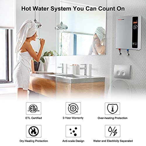 Electric Tankless Water Heater, 11kW at 240 Volt, On Demand Instant Hot Water Heater