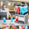 VEVOR Slushy Machine, 15Lx2 Double Tank Commercial Margarita Machine, 120 Cups Stainless Steel Margarita Smoothie Frozen Drink Machine, Slushie...