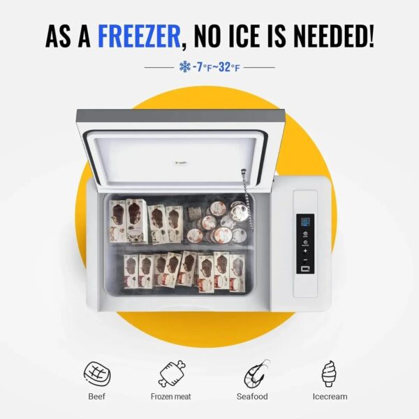 12 Volt Refrigerator 12V Car Fridge 23 Quart Portable Freezer Compressor Cooler 12/24V DC 110~240 Volt AC for Truck Van RV Camper SUV Travel...
