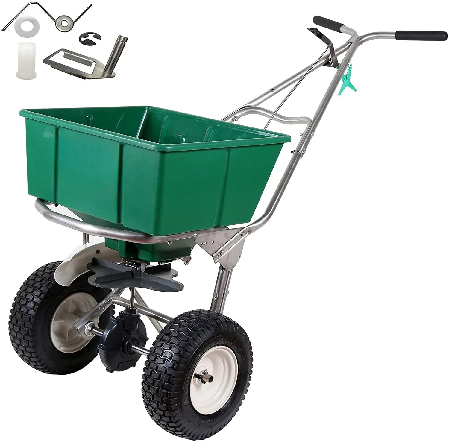 5fdbd3f8c0fb0860f24d93dbb92896b1995270b120a96c3edd3dc00c859ea3f7 High Wheel Walk-Behind Fertilizer Spreader with Agitator Repair Kit (Bundle, 2 Items)