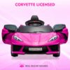12V Kids Ride on Car Licensed Corvette Battery Powered Car Toddles Electric Sports Car Toy with Remote Control, Visual Dashboard, LED Lights,...